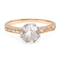 Edwardian Inspired 1.24 Carat Diamond 18K Yellow and White Gold Engagement Ring