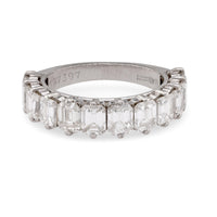 Vintage 3.5 Carat Emerald Cut Diamond Platinum Eternity Band