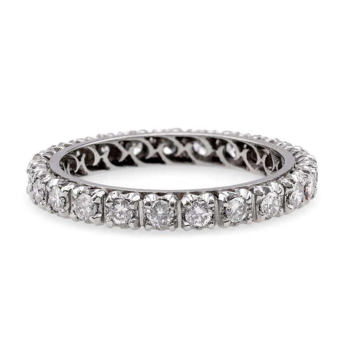 Vintage Diamond Platinum Eternity Band