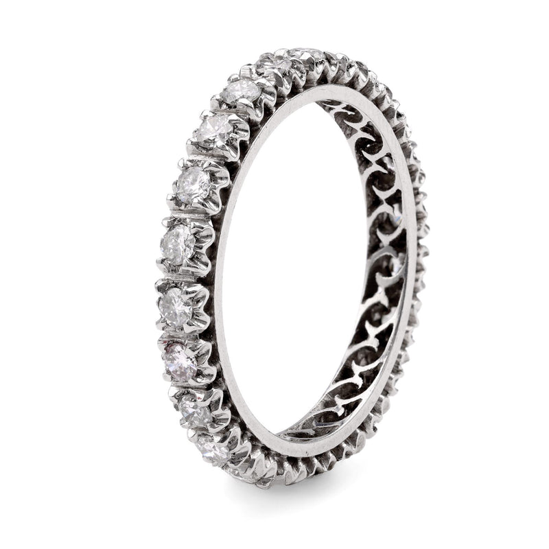 Vintage Diamond Platinum Eternity Band