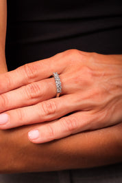 Art Deco Style Diamond Platinum Half Eternity Band