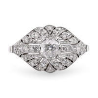 Art Deco Inspired .41 Carat Diamond Platinum Ring