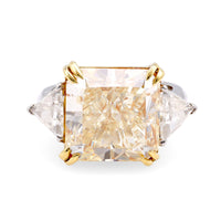 GIA 13.01 Carat Total Weight Diamond 18K Yellow Gold and Platinum Ring