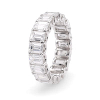 Modern 7.8 Carat Emerald Cut Platinum Wedding Band