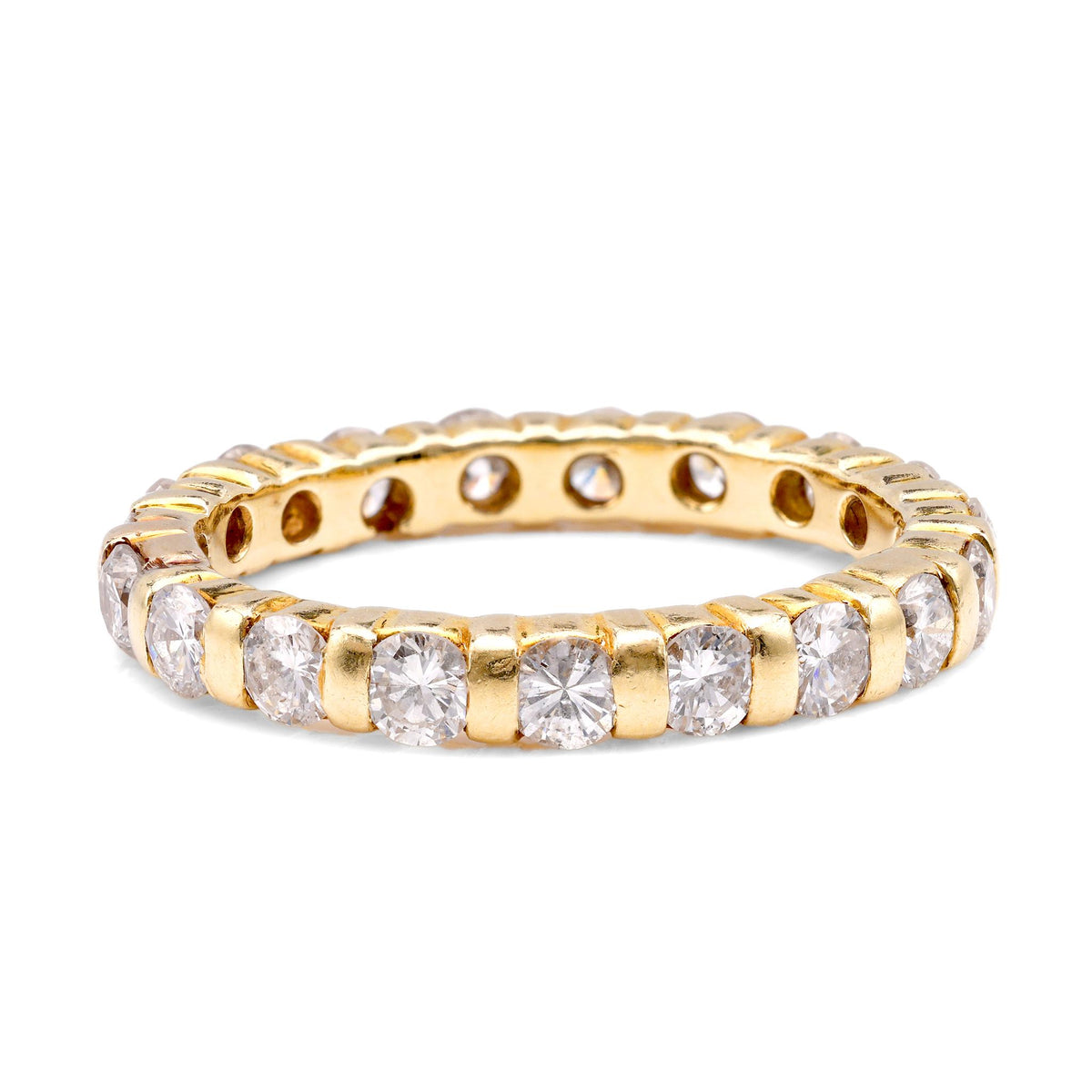 Vintage Diamond 14K Yellow Gold Eternity Band