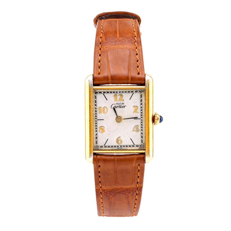 Vintage Cartier Must Tank Gold Plated Quartz Watch