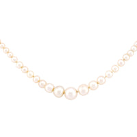 Edwardian Natural Pearl 14K Yellow Gold Necklace