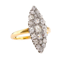 French Belle Époque Diamond 18K Yellow Gold Ring