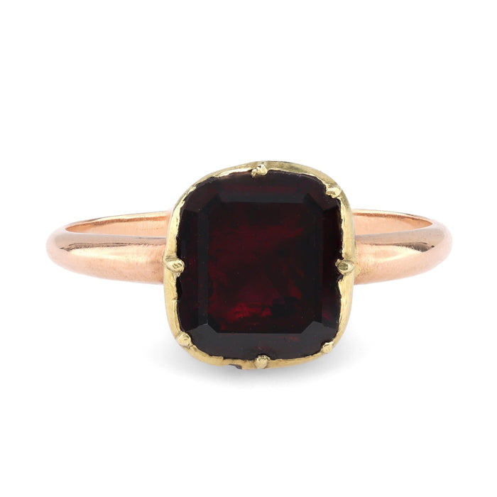 Victorian 2.5 Carat Garnet 14K Rose Gold Ring