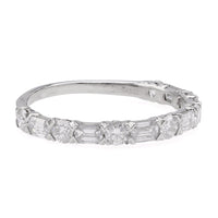 Modern Diamond 18K White Gold Half Eternity Band