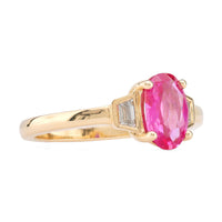 GIA 1.07 Carat Burma No Heat Pink Sapphire Diamond 18K Yellow Gold Ring