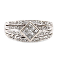 Modern Diamond 14K White Gold Ring