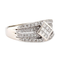 Modern Diamond 14K White Gold Ring