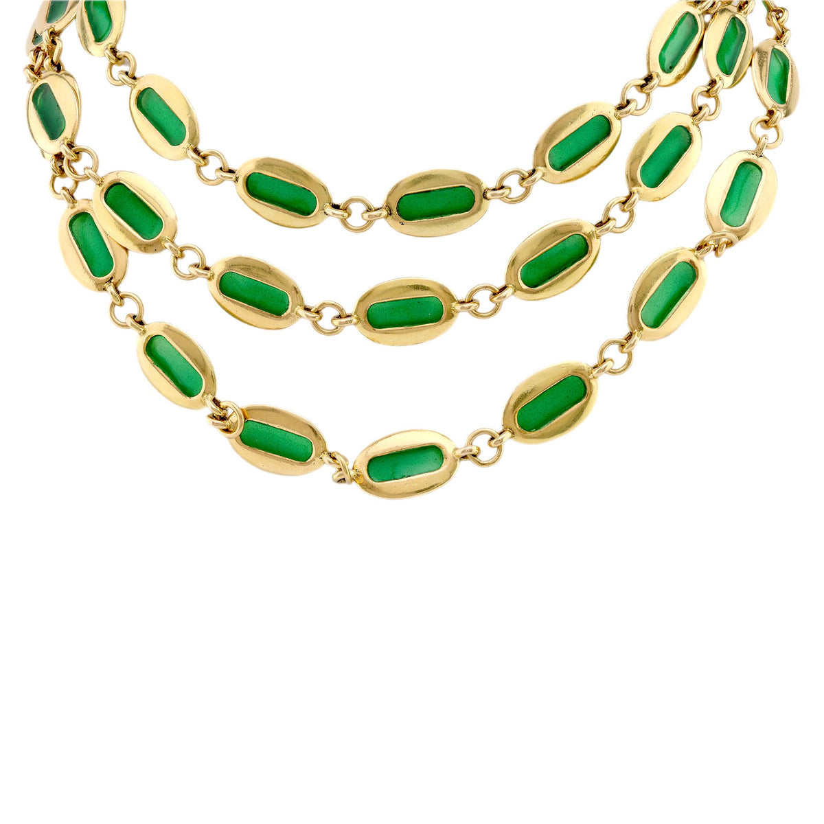 Vintage Chaumet 18K Yellow Gold Enamel Necklace