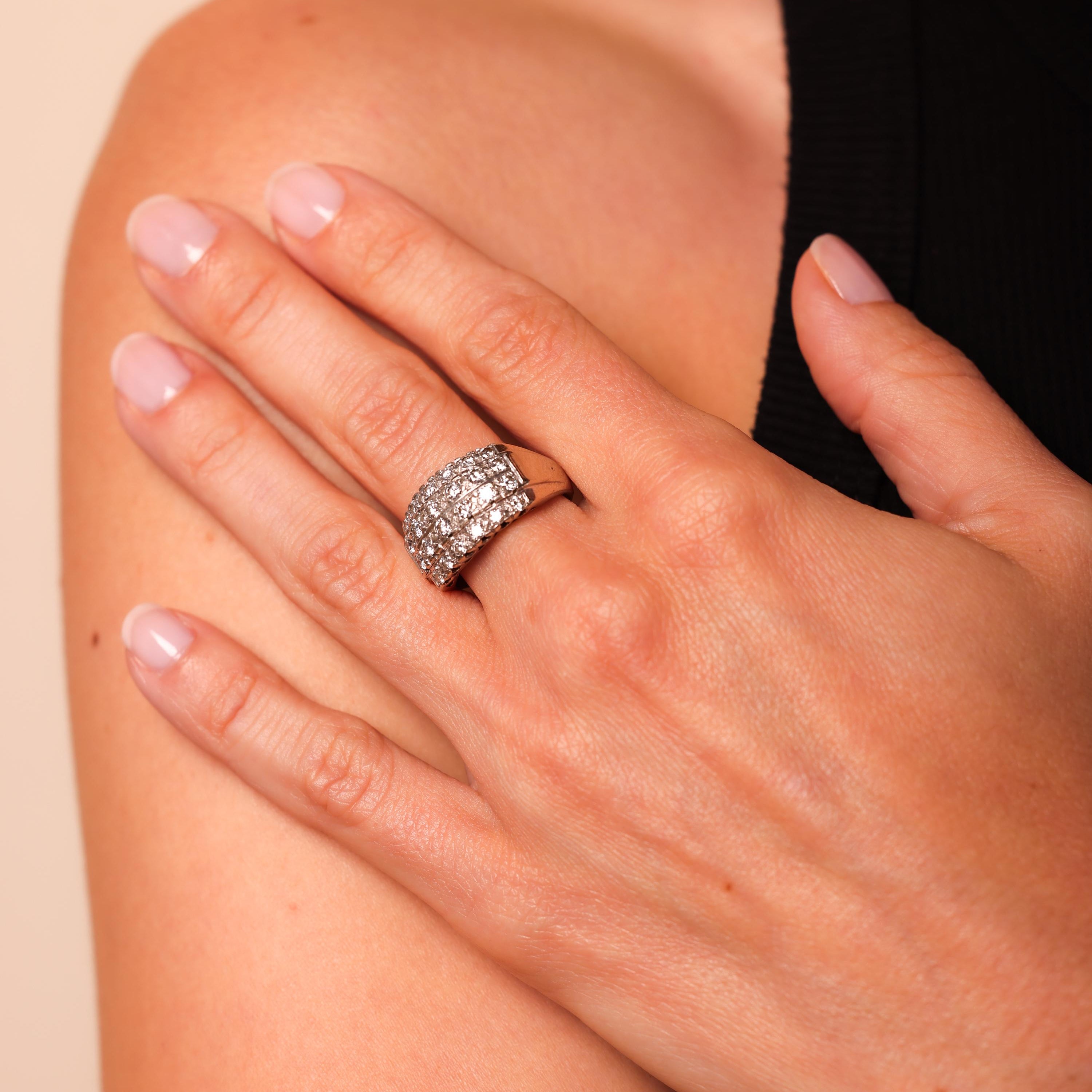 Vintage Diamond 14K White Gold Ring