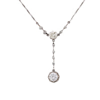 Edwardian 2.75 Carat Total Diamond Weight Platinum Lariat Necklace