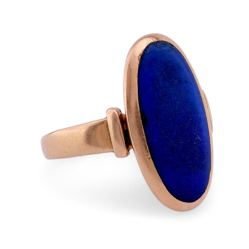 Victorian Lapis Lazuli 18K Rose Gold Ring