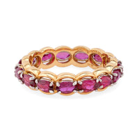 Vintage Oscar Heyman 3 Carat Ruby 18K Yellow Gold Eternity Ring