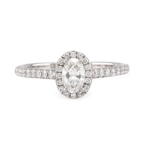 Tiffany & Co Diamond Platinum Halo Engagement Ring