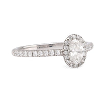 Tiffany & Co Diamond Platinum Halo Engagement Ring