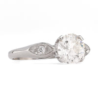 GIA 1.37 Carat Circular Brilliant Cut Diamond Platinum Engagement Ring