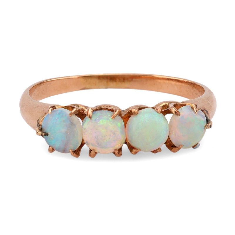 Victorian Opal 18K Yellow Gold Four Stone Ring