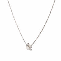 Antique Style .35 Carat Diamond Platinum Flower Necklace