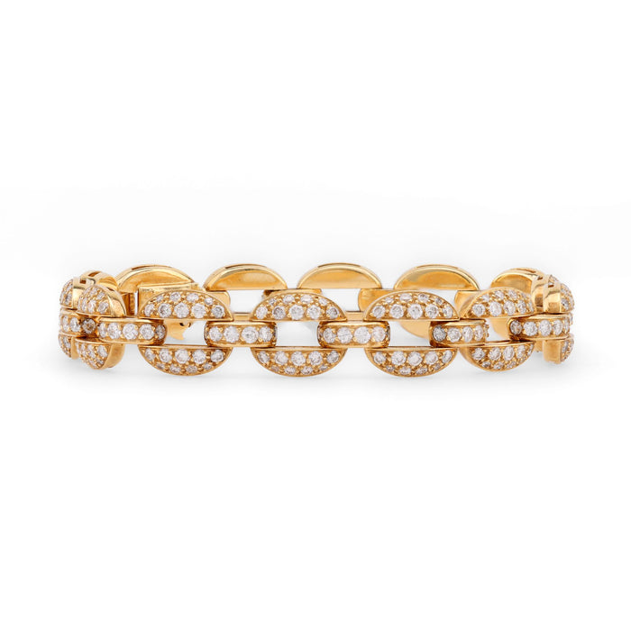 Cartier French 5.3 Carat Diamond 18K Yellow Gold Timeless Bracelet