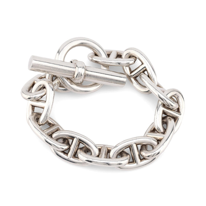 Hermes French Silver Chaine D'ancre Bracelet, Large Model