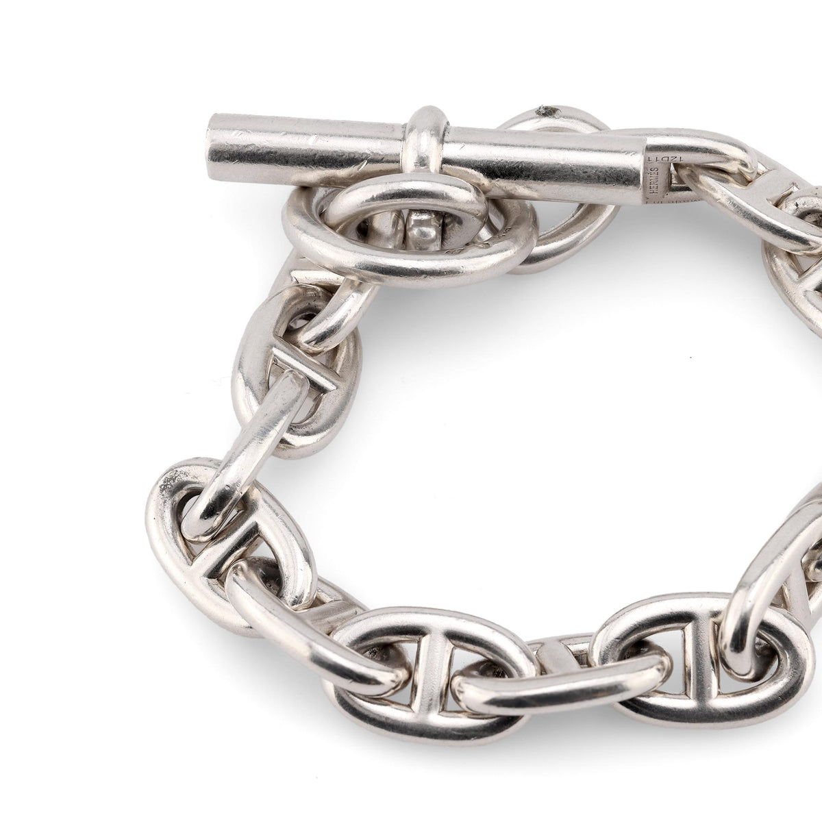 Hermes French Silver Chaine D'ancre Bracelet, Small Model