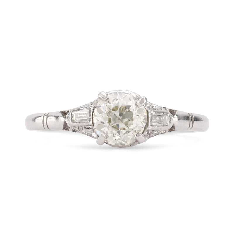 Art Deco Diamond Platinum Engagement Ring