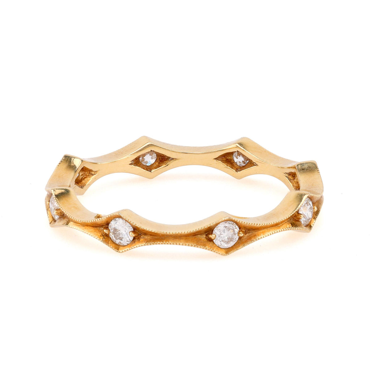 Vintage Diamond 18K Yellow Gold Eternity Ring