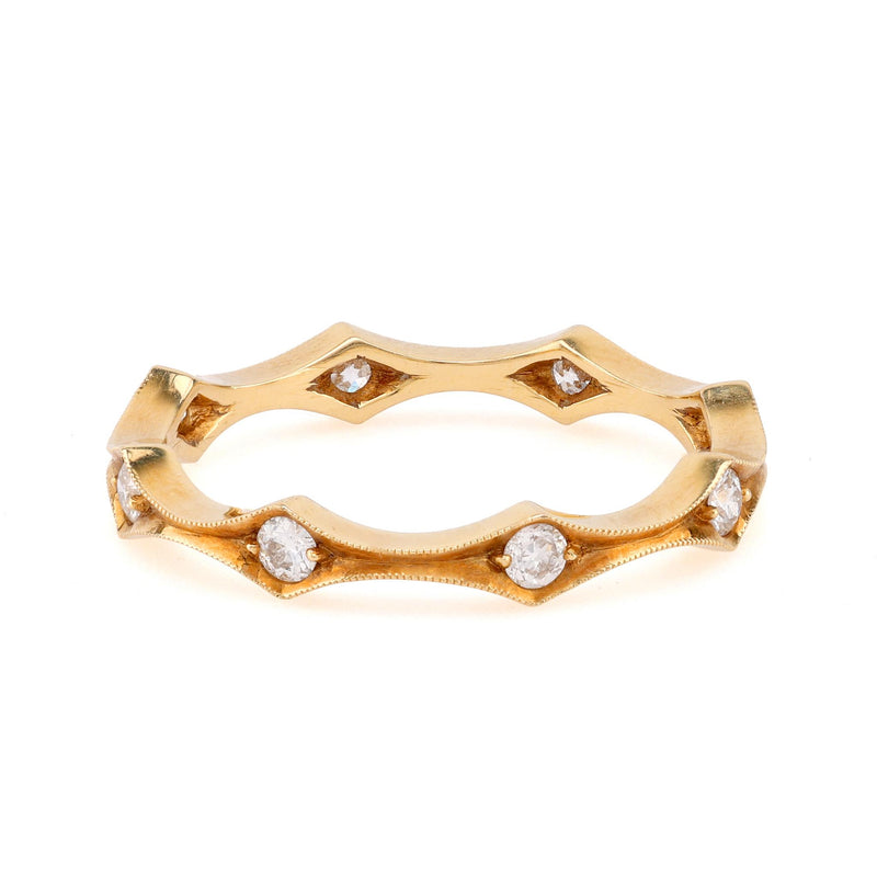 Vintage Diamond 18K Yellow Gold Eternity Ring