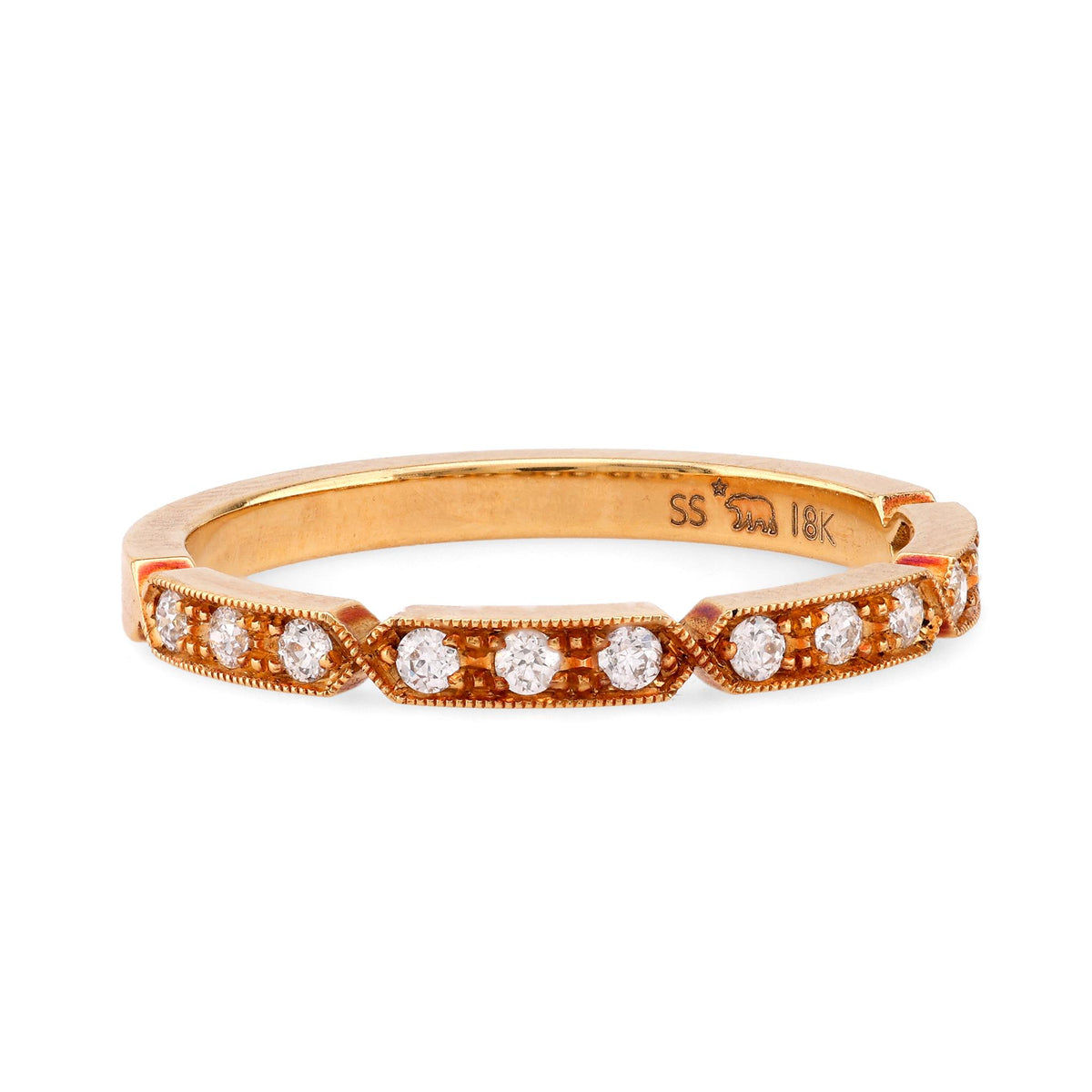 Modern Diamond 18K Yellow Gold Eternity Ring