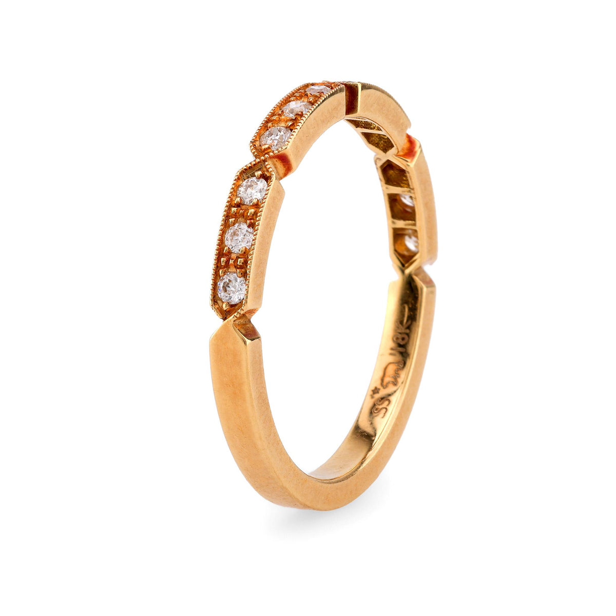 Modern Diamond 18K Yellow Gold Eternity Ring