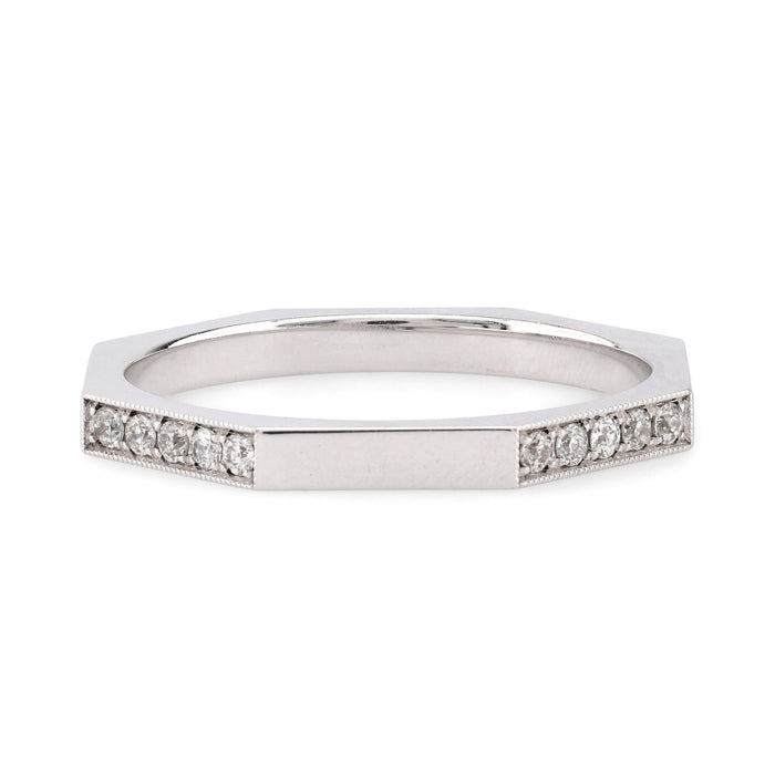 Modern Diamond 18K White Gold Eternity Ring