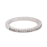 Art Deco Style 18K White Gold Half Eternity Filigree Band