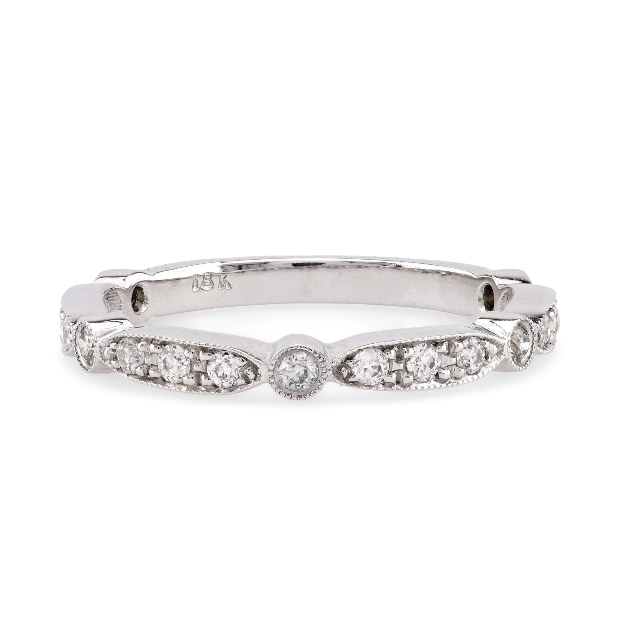 Modern Diamond 18K White Gold Eternity Ring