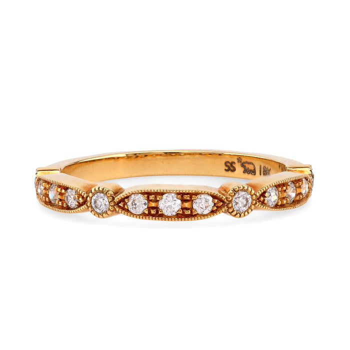 Modern Diamond 18K Yellow Gold Eternity Ring