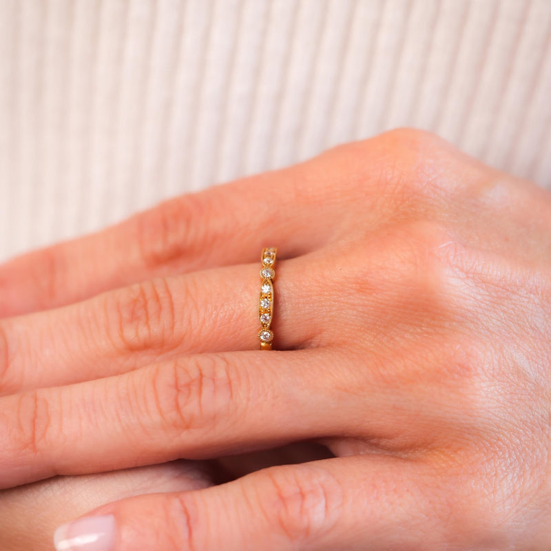 Modern Diamond 18K Yellow Gold Eternity Ring