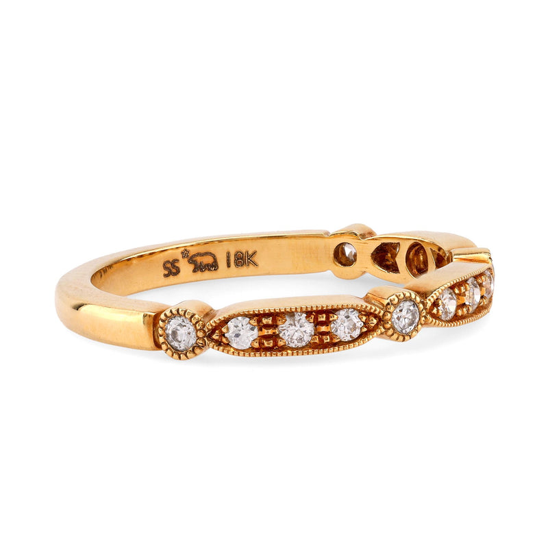 Modern Diamond 18K Yellow Gold Eternity Ring