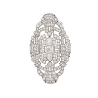 Art Deco 8 Carat Total Weight Diamond Platinum Brooch