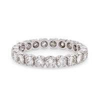 Mid Century French Diamond 18K White Gold Eternity Band