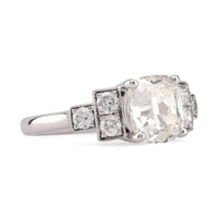 GIA 2.16 Carat Old Mine Cut Diamond 18K White Gold Engagement Ring