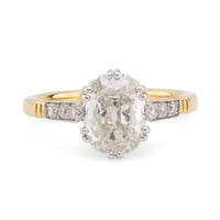 GIA 1.52 Carat Old Mine Diamond 18K Yellow Gold Engagement Ring