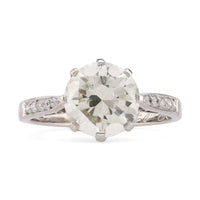 GIA 2.52 Carat Round Brilliant Cut Diamond Platinum Engagement Ring