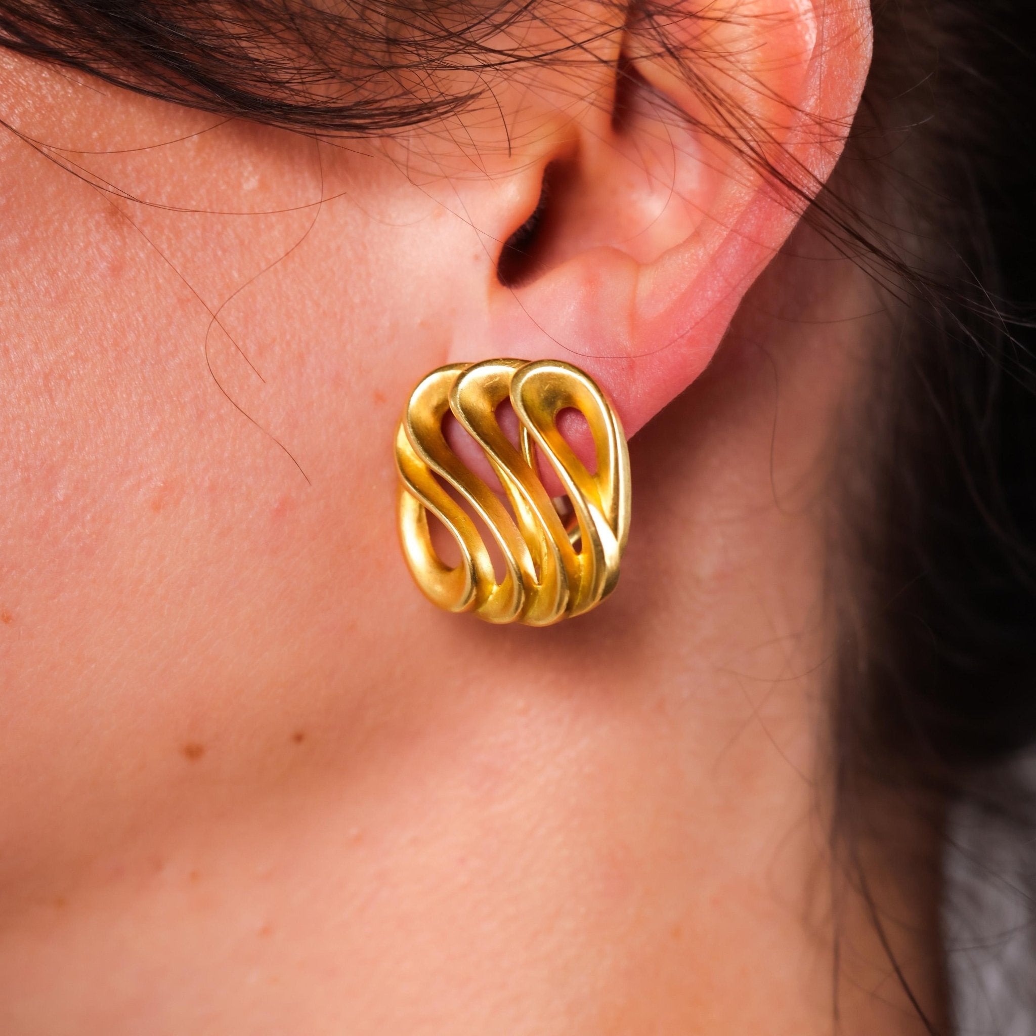 18k gold clip on earrings sales
