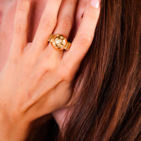 Retro French Diamond 18K Rose Gold Constellation Ball Ring