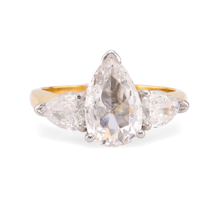 GIA 1.01 Carat Pear Cut Diamond 18K Yellow Gold Engagement Ring