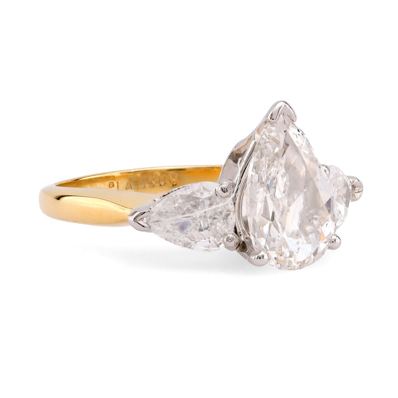 GIA 1.01 Carat Pear Cut Diamond 18K Yellow Gold Engagement Ring